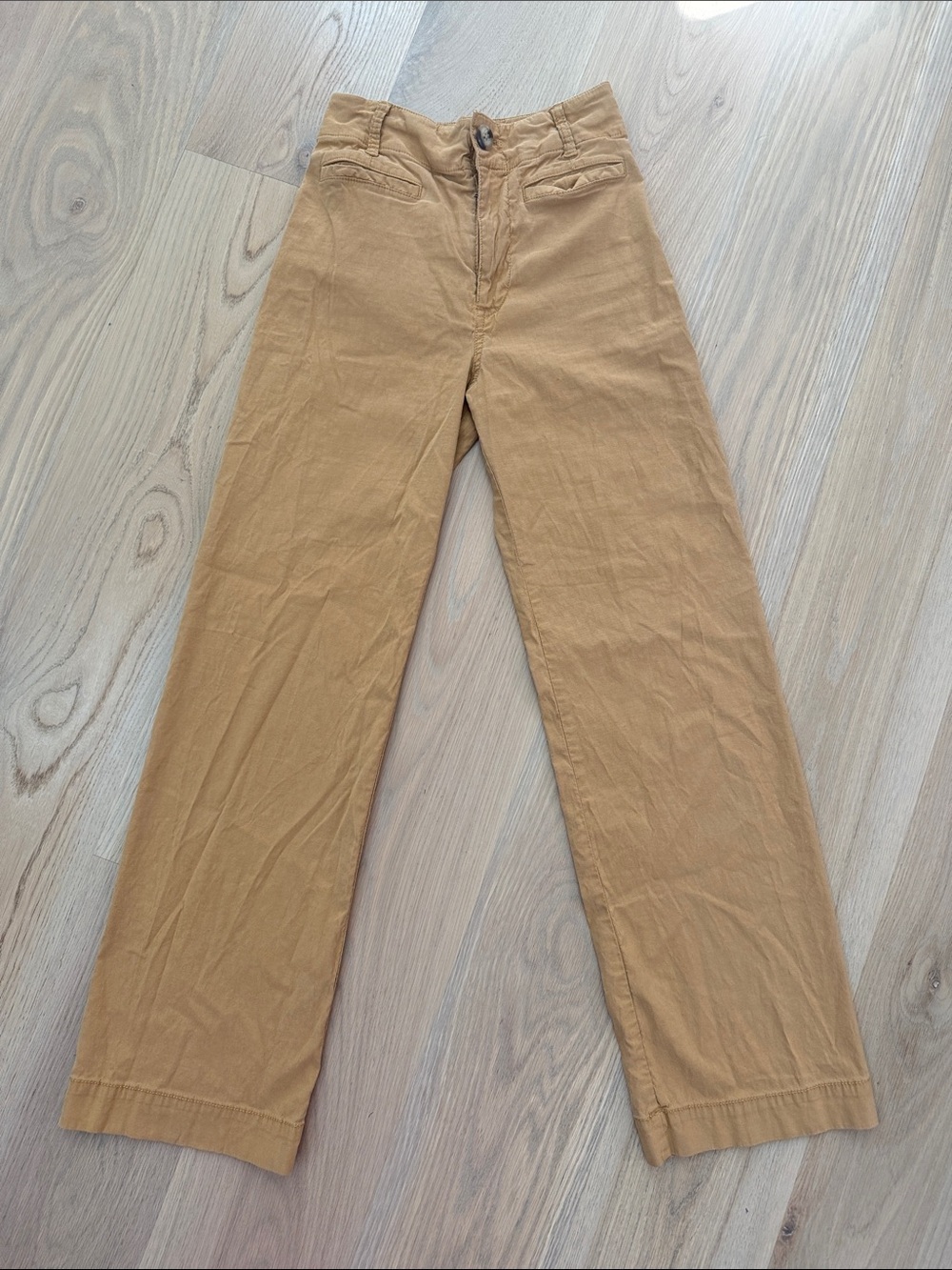Maeve Anthropologie The Colette Wide-Leg Pants Tan Brown Size 25